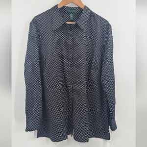 Black Polka Dot Button-Up Shirt NWT Size 3X